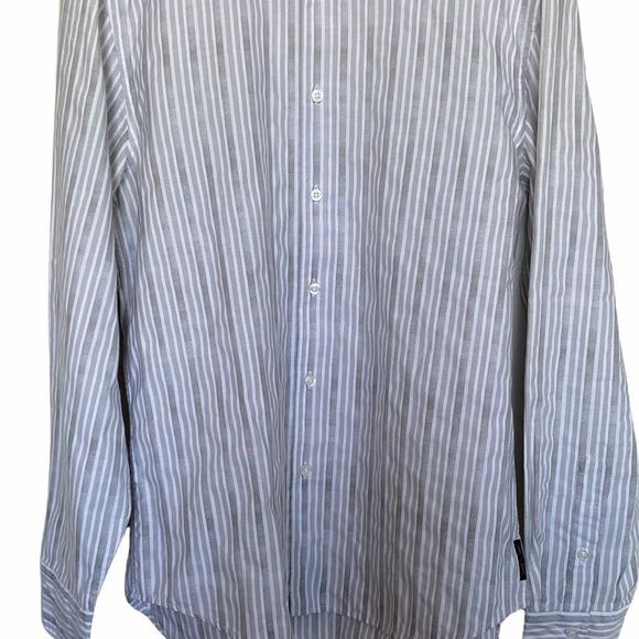 A/X Armani Exchange Mens  Sz L Striped Long Sleeve Shirt - Picture 2 of 9